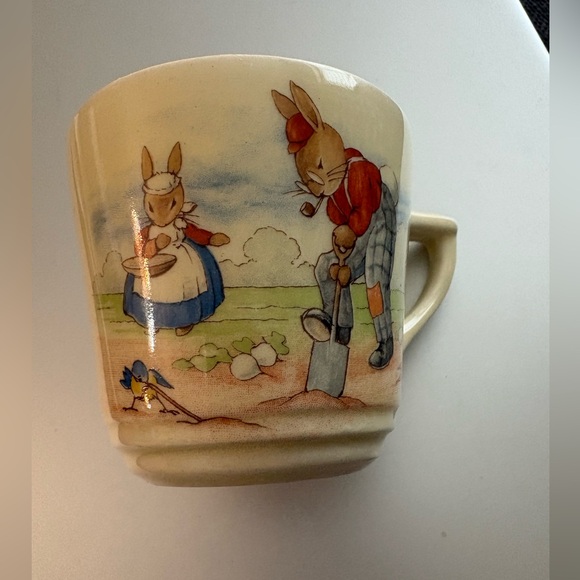Vintage  Royal doulton Bunnykin small saucer plate  and cup - Picture 4 of 9